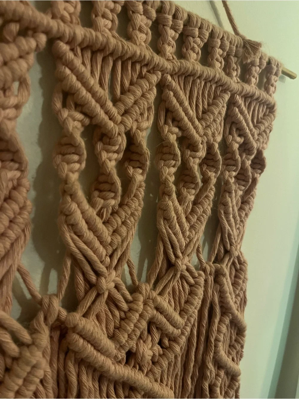 Handmade Blush Pink Macramé Wall Hanging